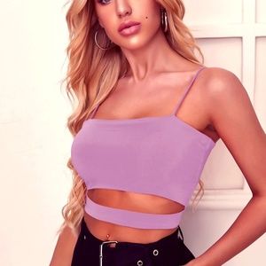 Purple Cropped Tank Top